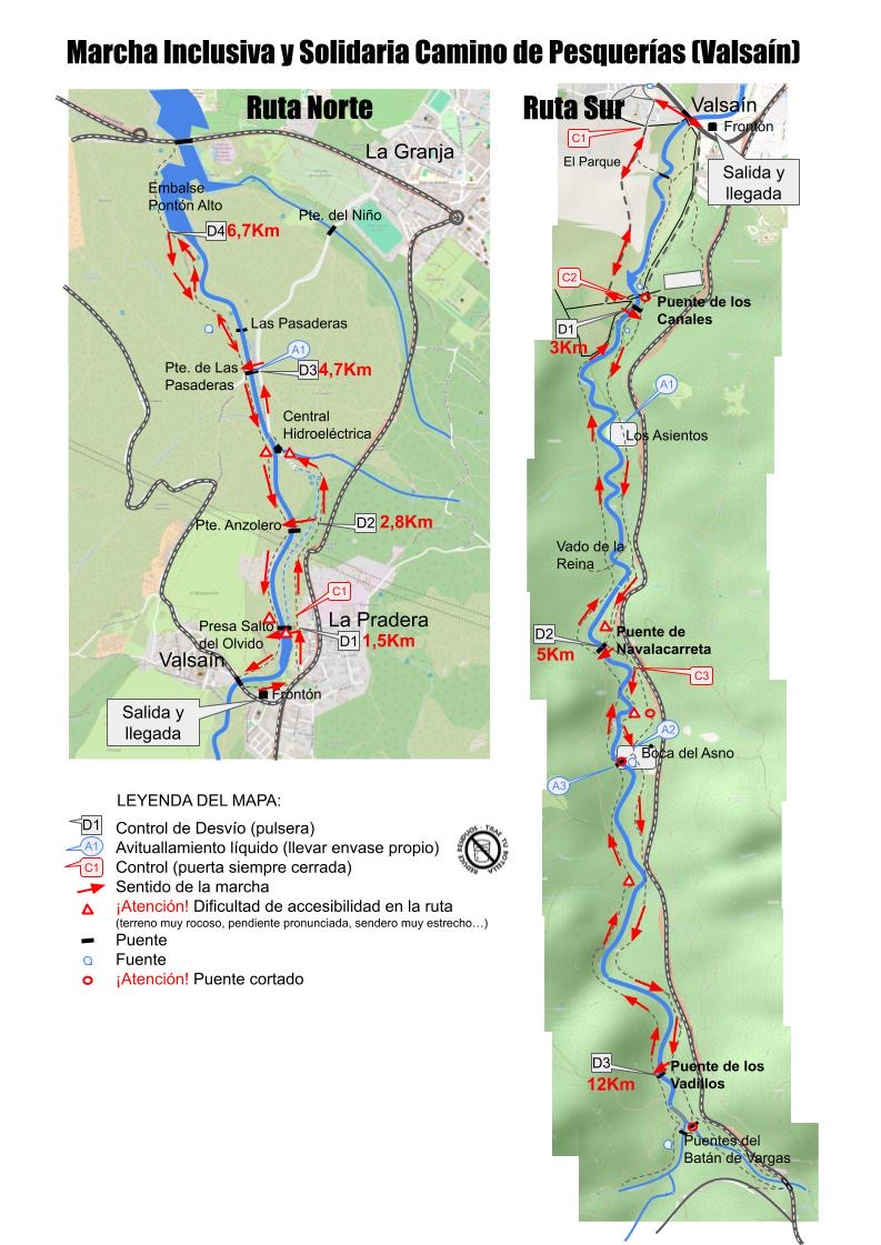 Mapa de las rutas