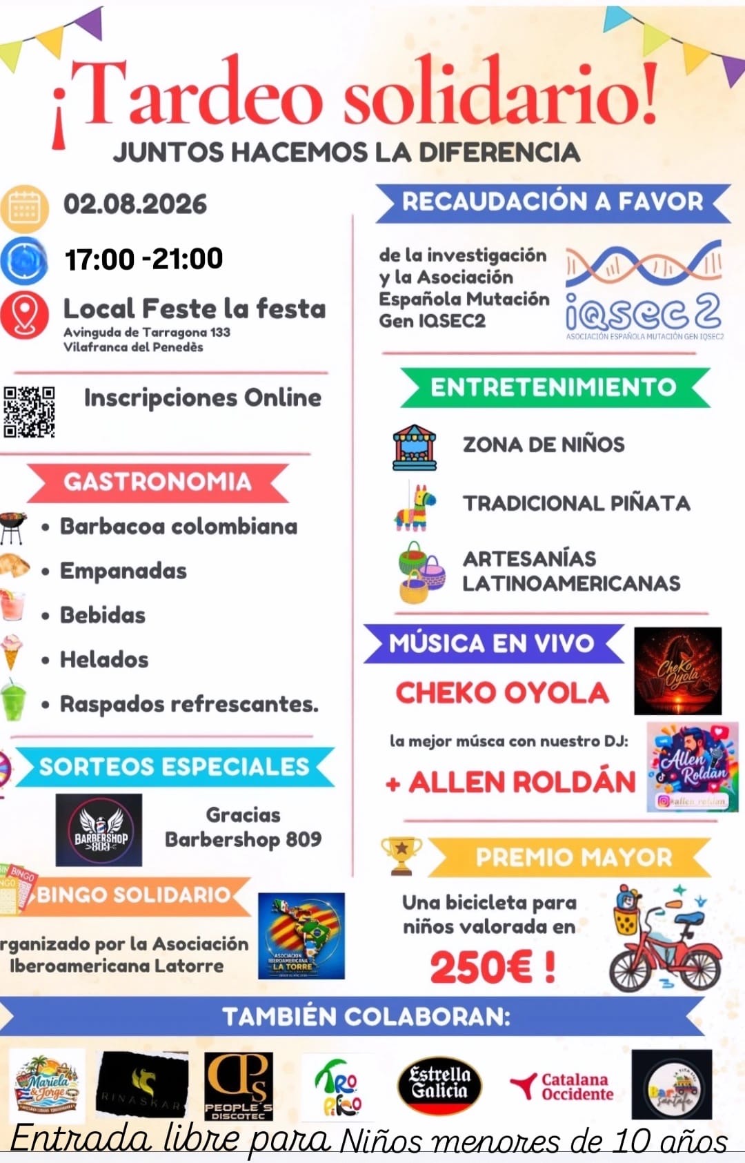 Cartel Tardeo Solidario IQSEC2